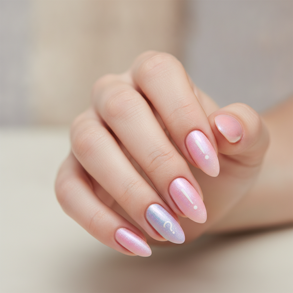 Aurora sheen over pastel pink