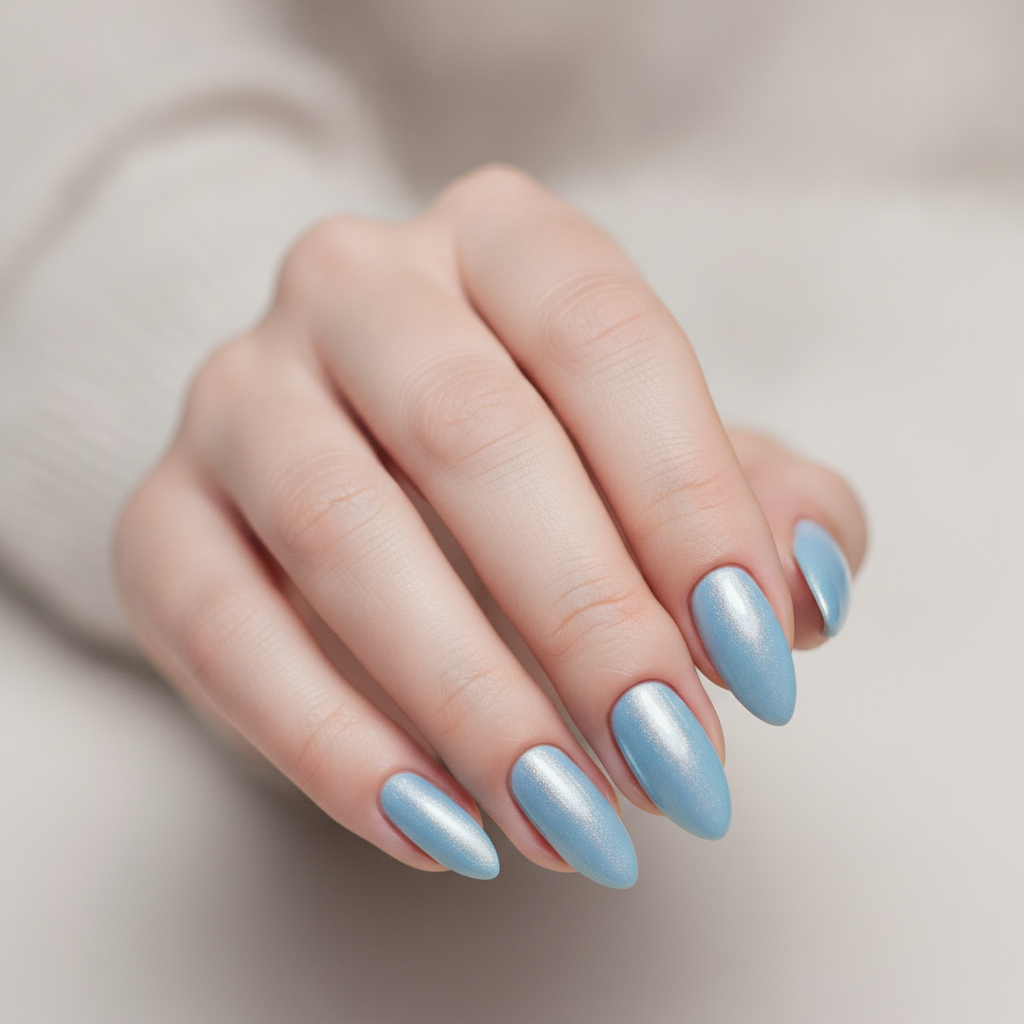 Blue base with soft chrome flash