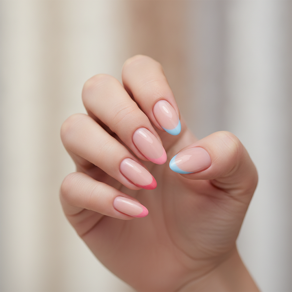 Soft pink French tips