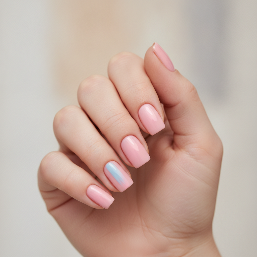 Short square everyday soft pink