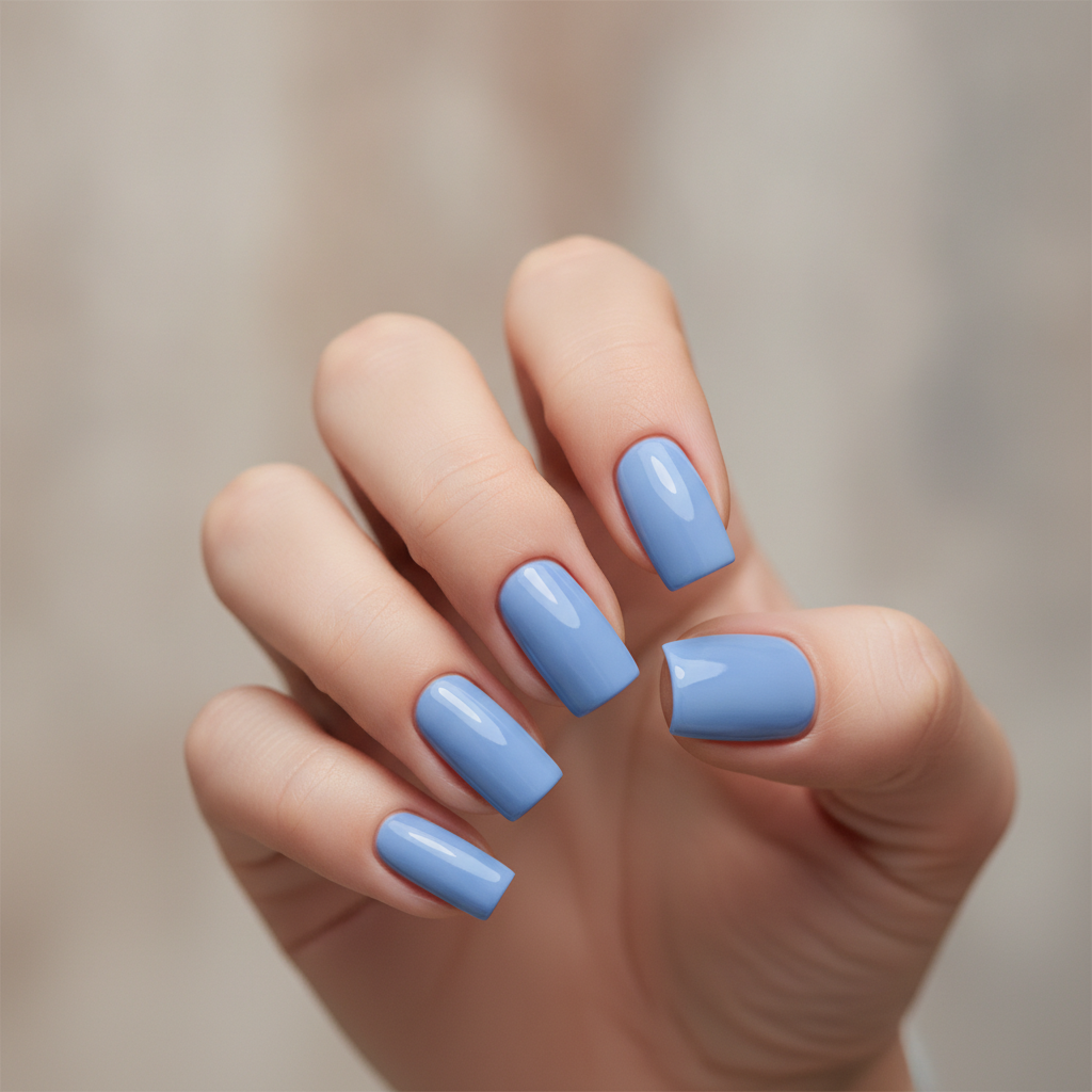 Solid baby-blue gloss