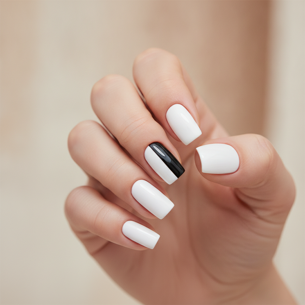 Black-and-white graphic accent