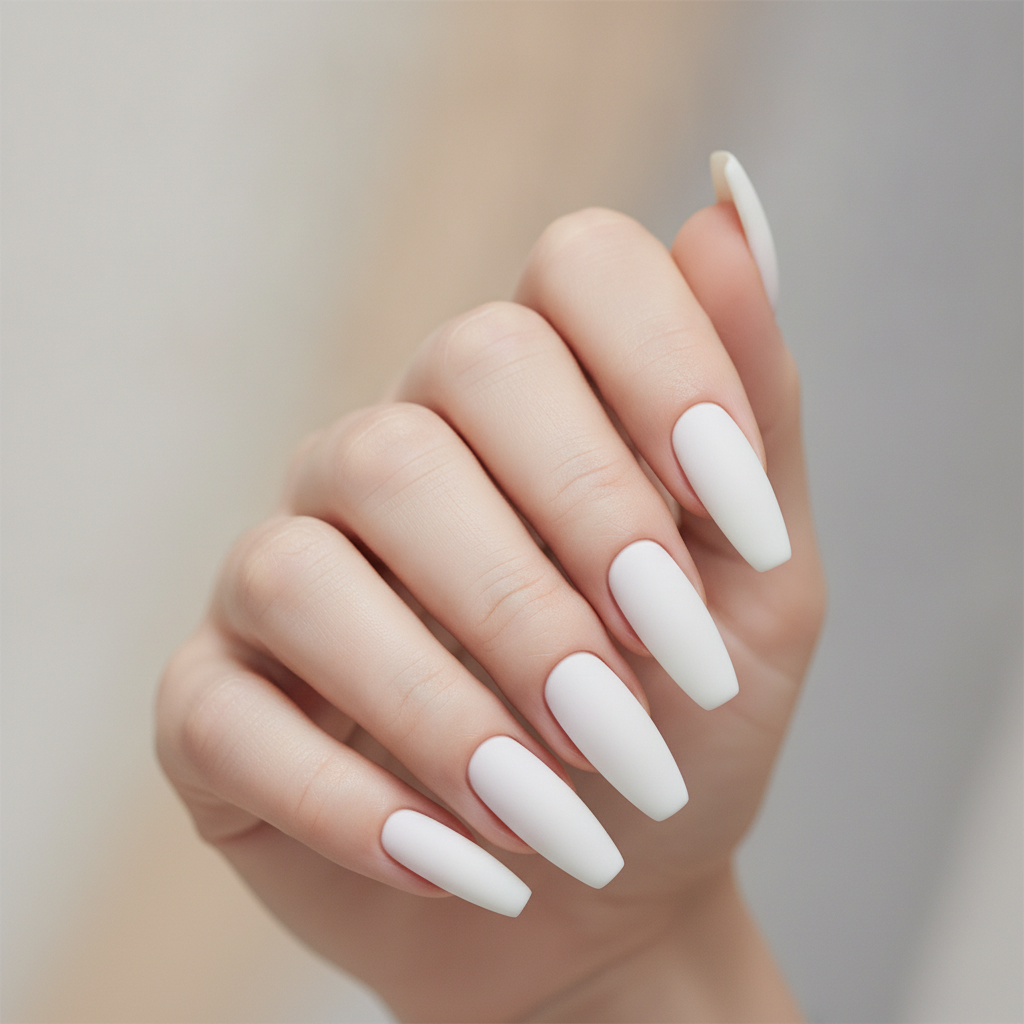 Matte white coffin