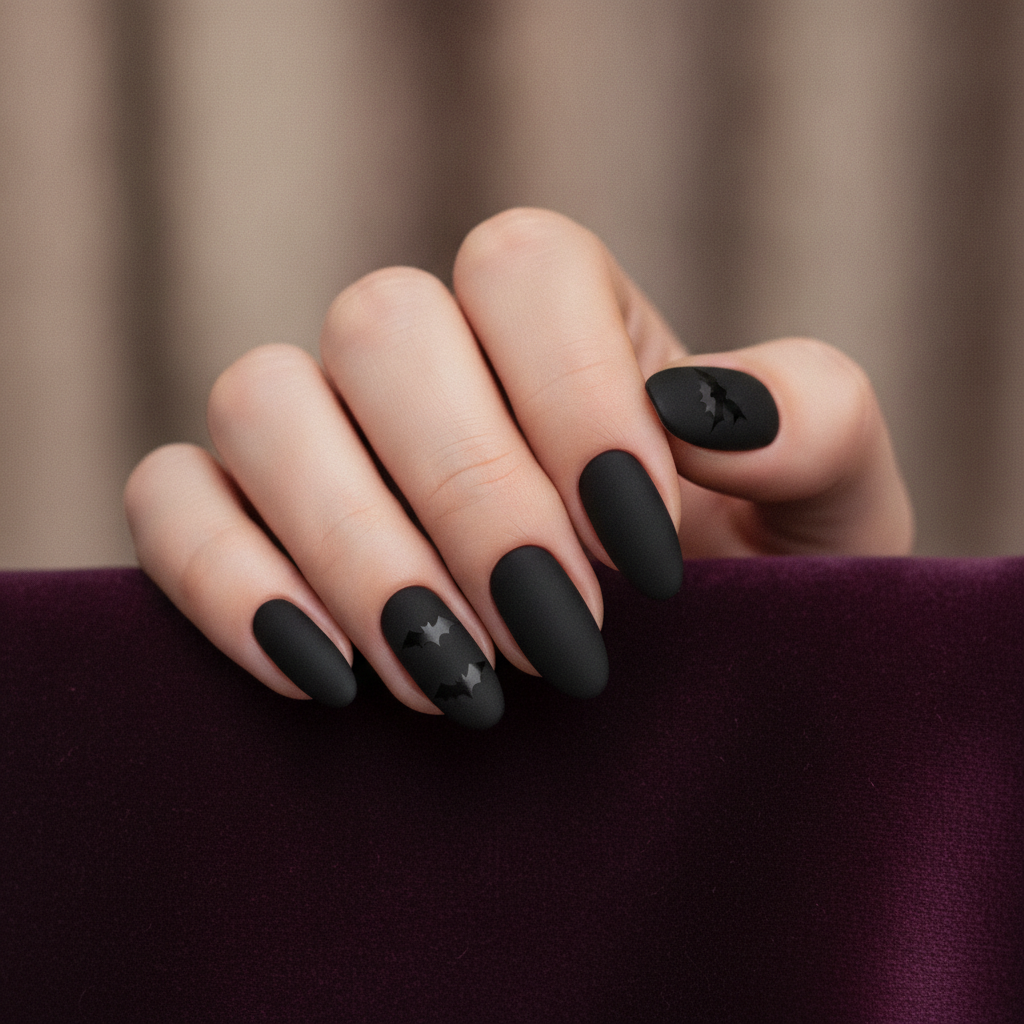 Black with tiny bat accents