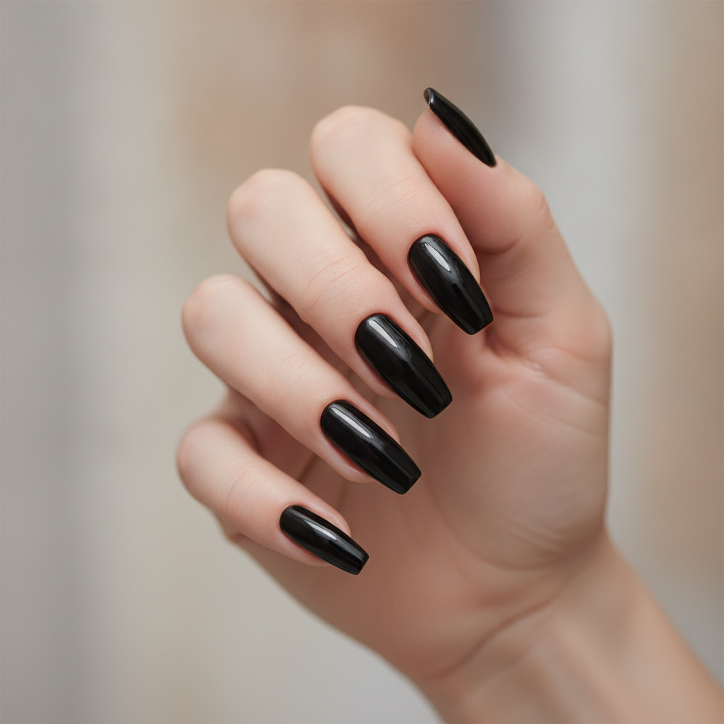 Glossy jet black solid