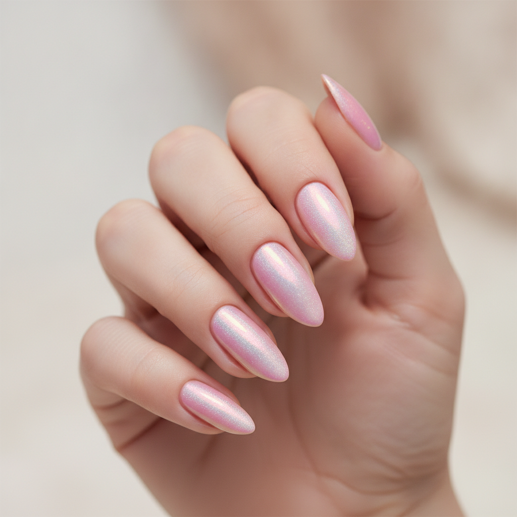 Aurora sheen over pastel pink