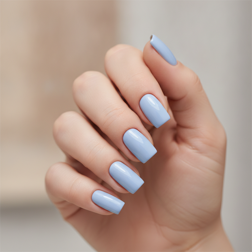 Baby blue March gloss