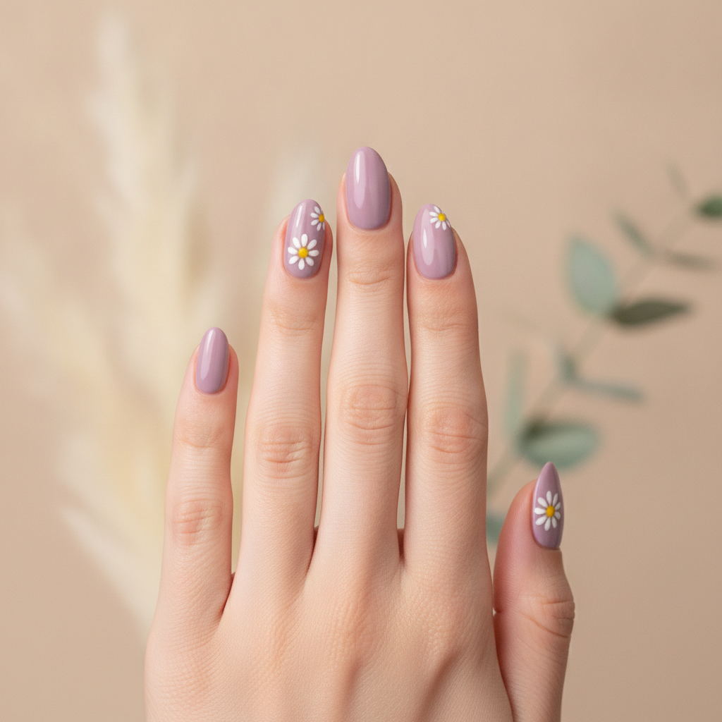 Lilac base with tiny daisy accents