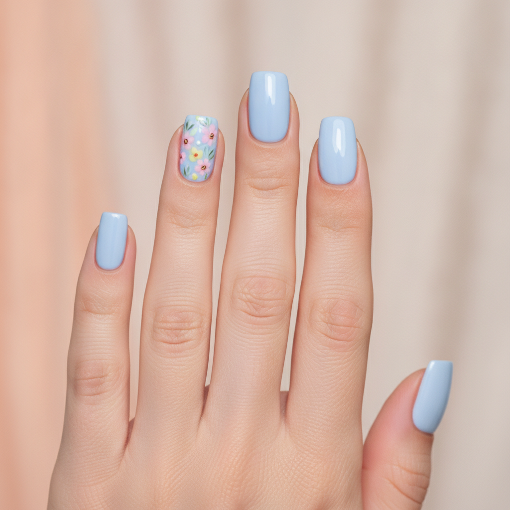 Soft baby blue solid