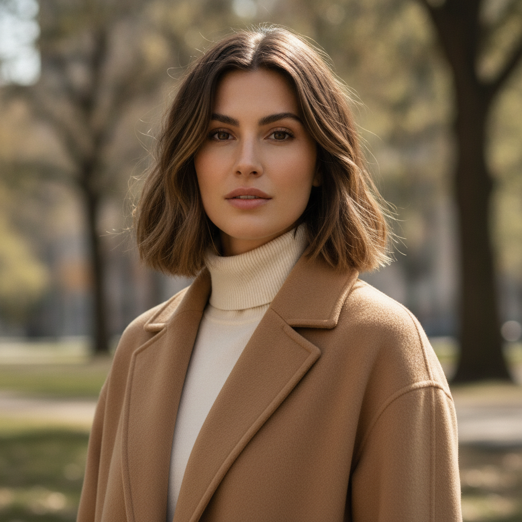 Grown-out collarbone bob