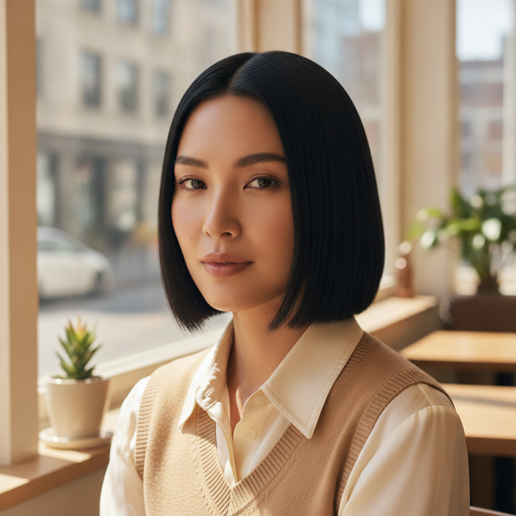 Office glass-hair bob