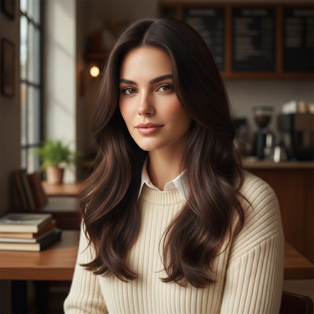 Espresso brunette, long