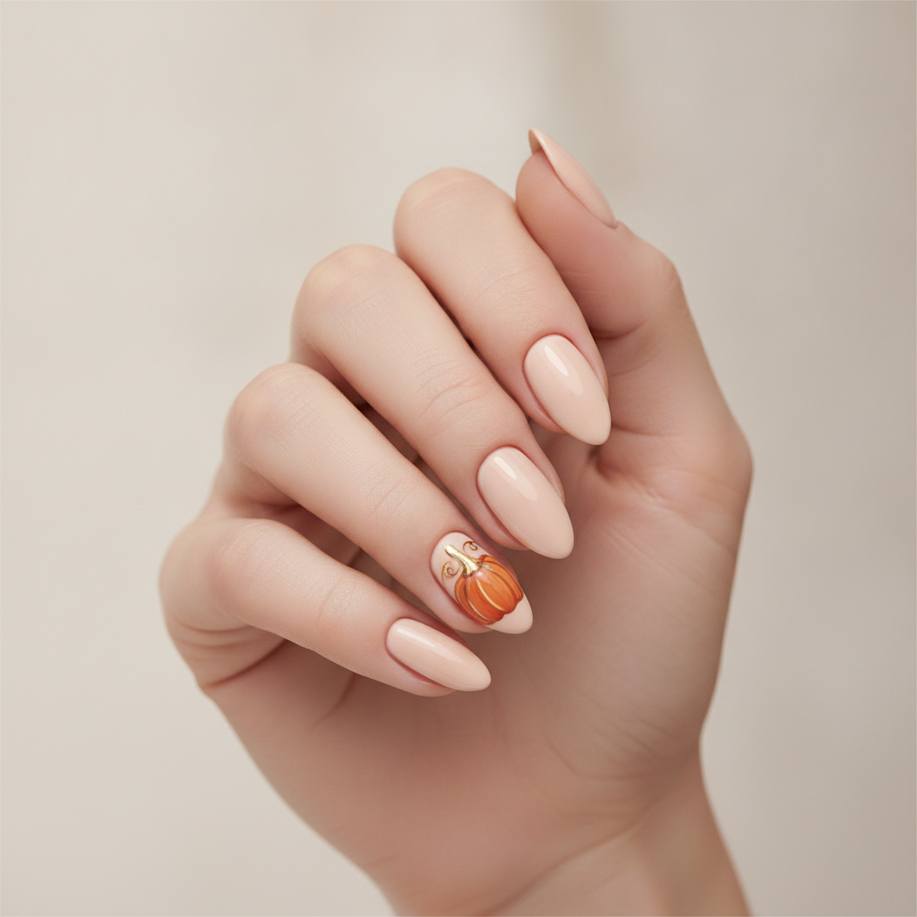 Champagne with gold-stem pumpkin accent