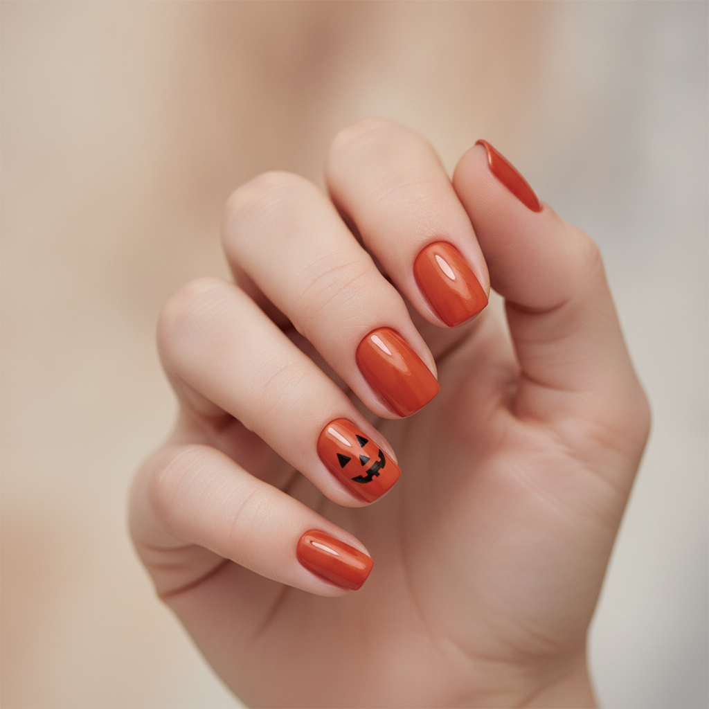 Orange field with jack-o’-lantern accent