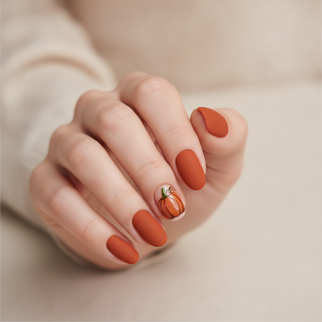 Matte orange with glossy pumpkin accent