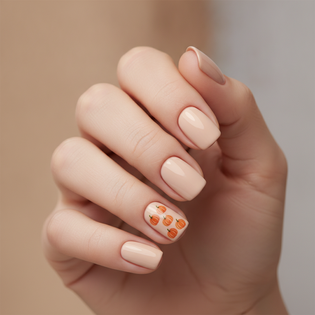 Cream with mini pumpkin row accent