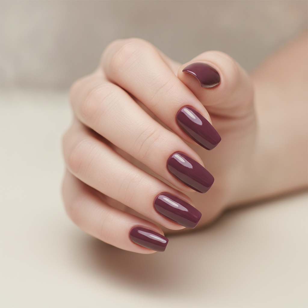 Deep plum glossy solid