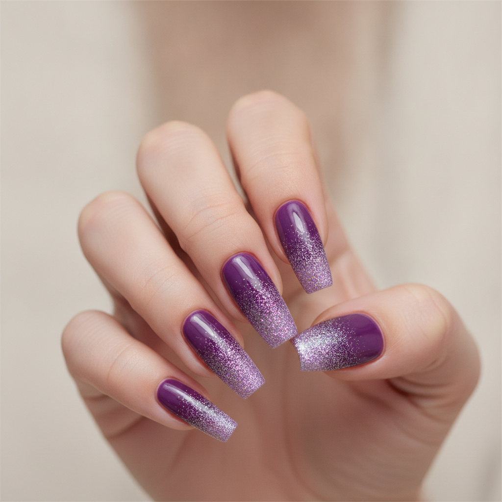 Lilac glitter gradient