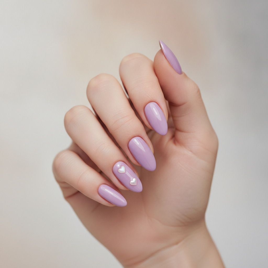 Lilac with tiny heart accents