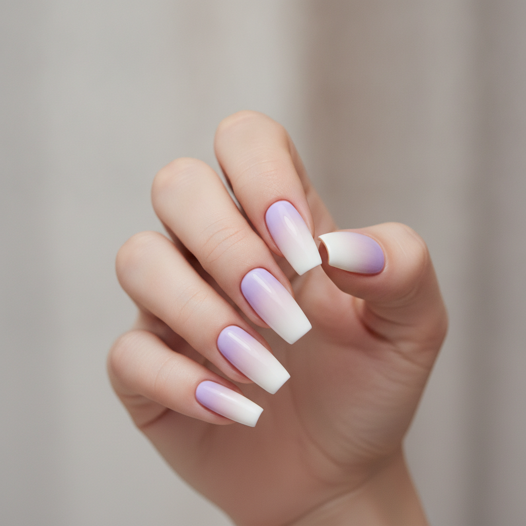 Lilac-to-white ombré