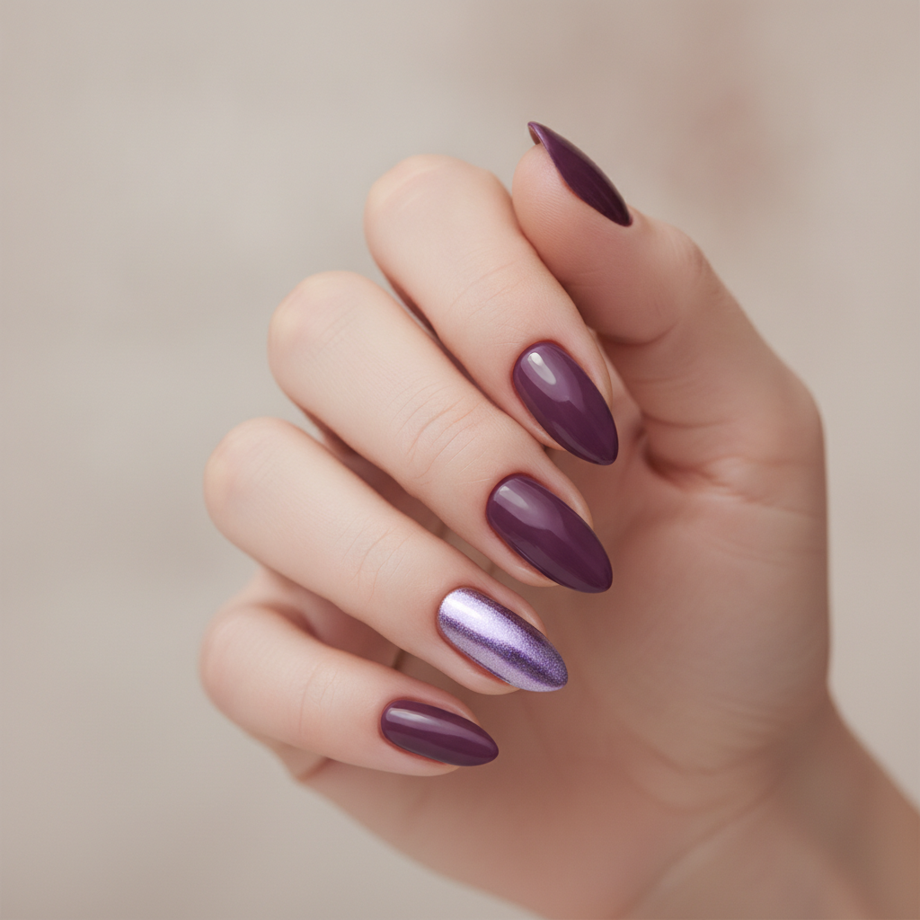 Plum with chrome tip accents