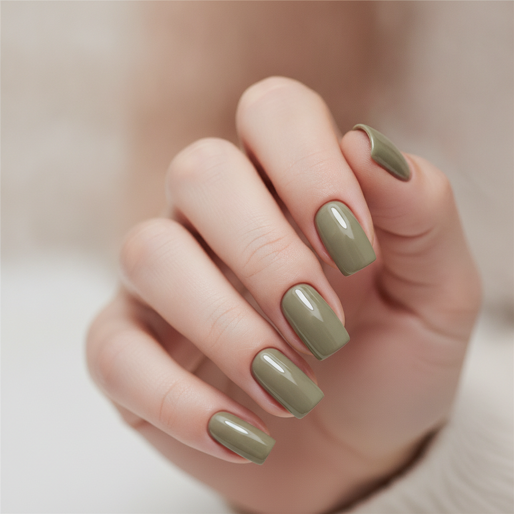 Muted olive solid gloss