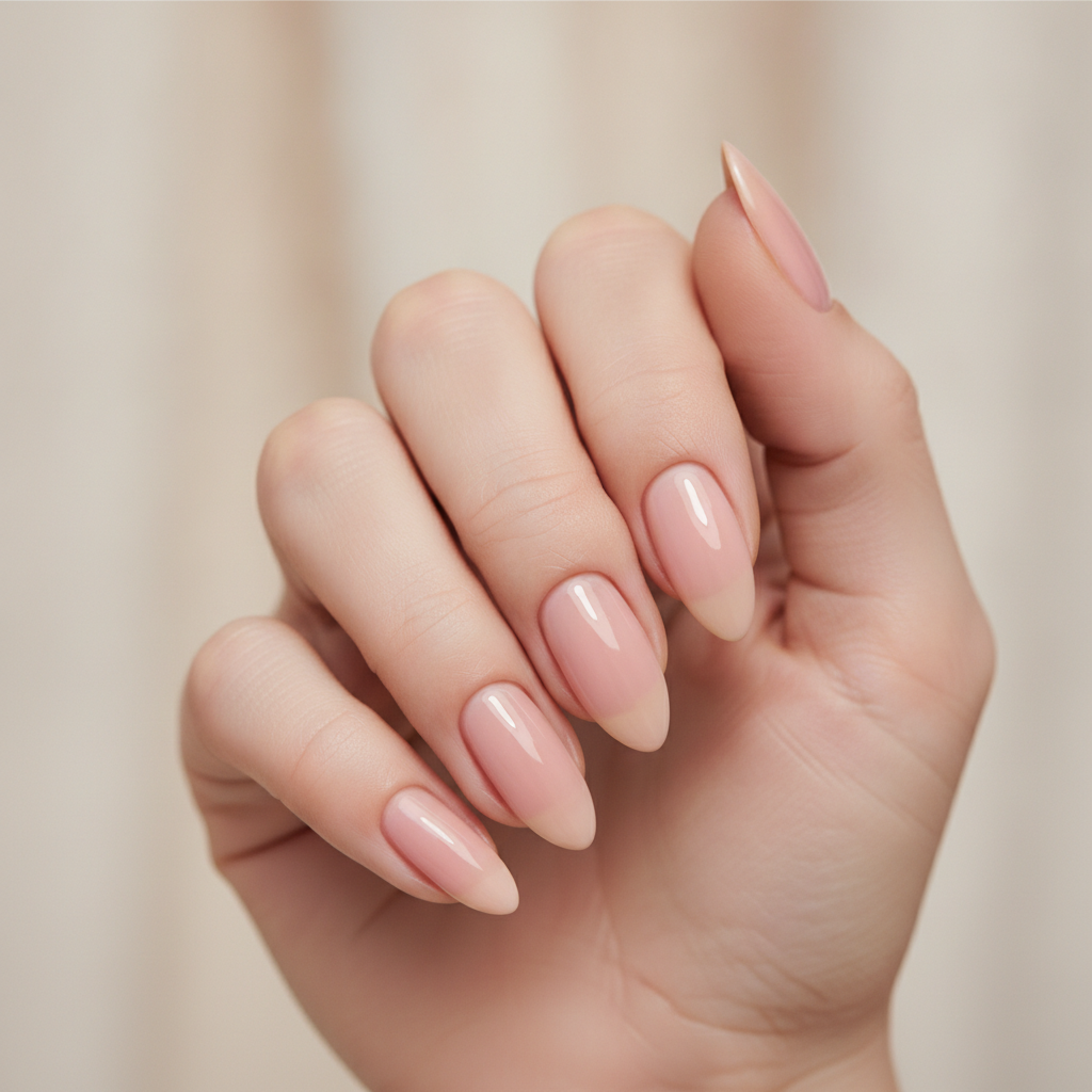 Sheer nude pink solid
