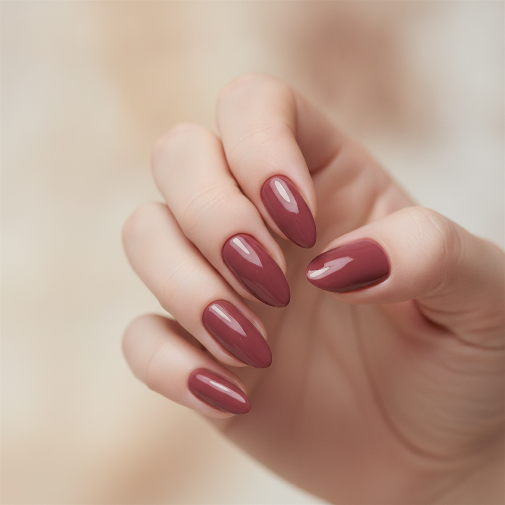 Soft burgundy solid gloss