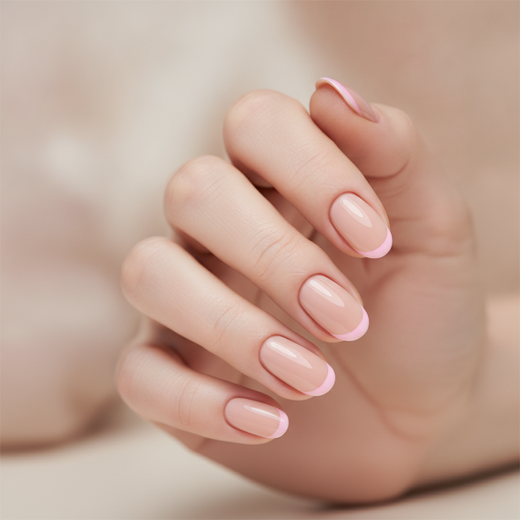 Thin pink tip French