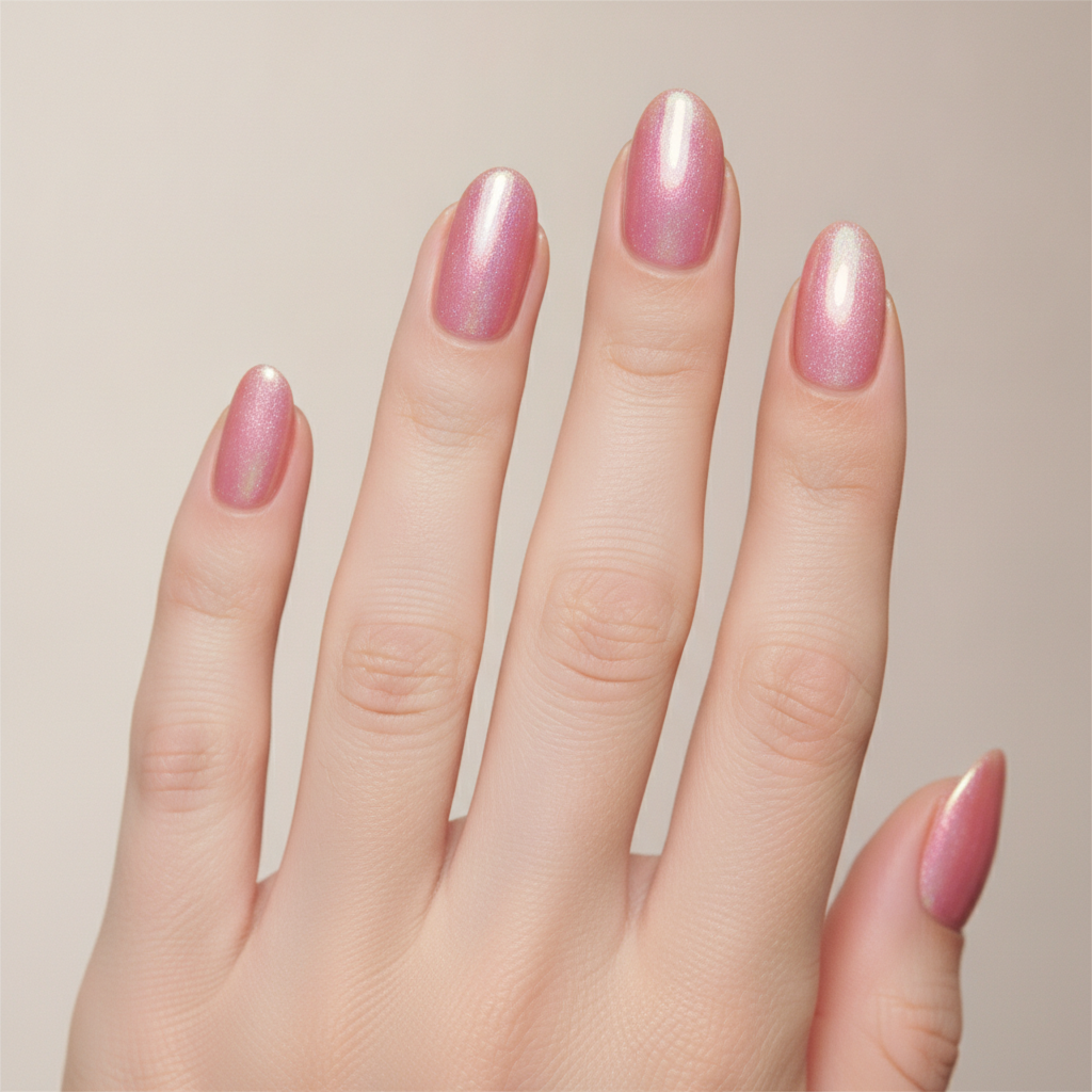 Aurora sheen over soft pink