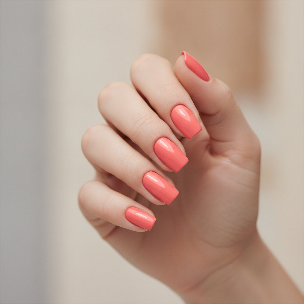 Solid coral summer gloss
